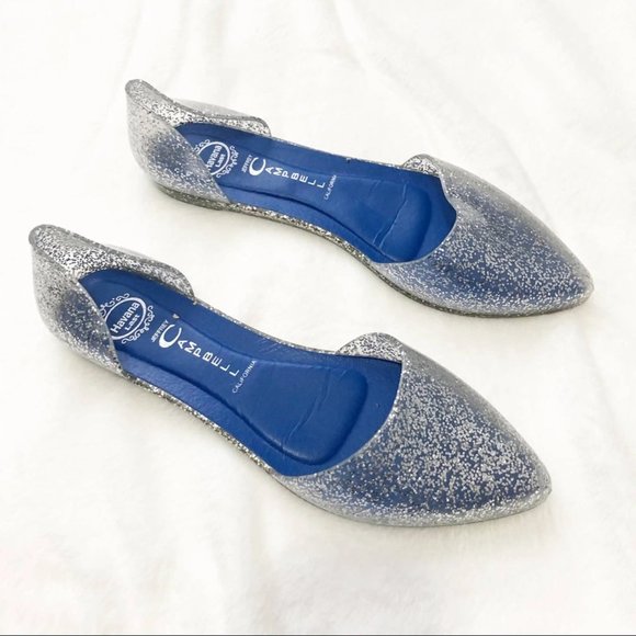 Jeffrey Campbell Havana glitter jelly flats shoes, sz 9 - Picture 1 of 10